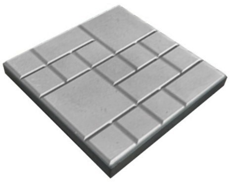 Тротуарная плитка «Квадрат» серый 250x250x25мм.