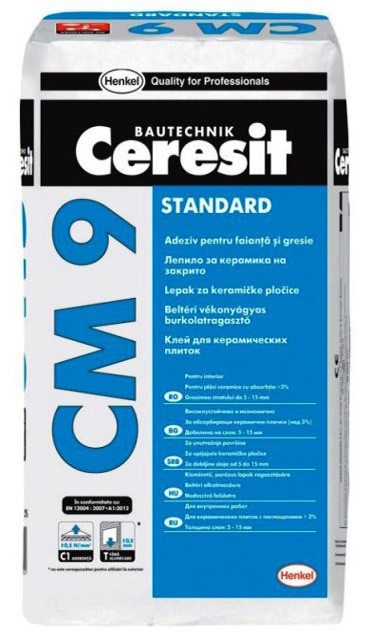 Клей для плитки Ceresit™ СМ-9 STANDARD 25кг.