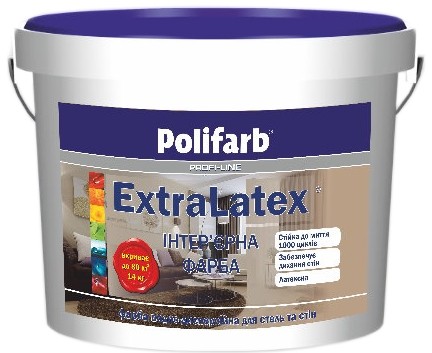 Акриловая водно-дисперсионная краска Polifarb EXTRALATEX 14,0кг.