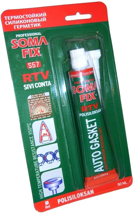 Термостойкий силиконовый герметик Soma Fix RTV (красный) 50 ml.