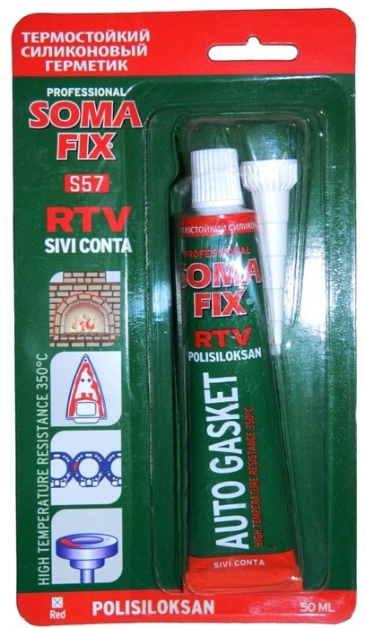 Термостойкий силиконовый герметик Soma Fix RTV (красный) 50 ml. - фото 1