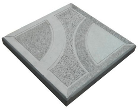Тротуарная плитка «Узорный квадрат» 250x250x25мм. серый