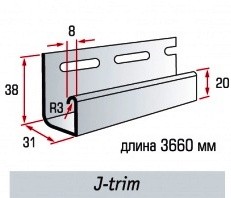 Планка J-Trim (Джей-трим) «Альта-Профиль» 3,66м. - фото 1