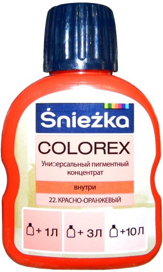 Sniezka Colorex Краситель №22 Красно-оранжевый 100 мл.