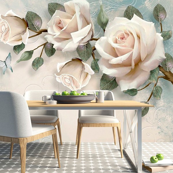 3D фотообои «Крупные розы» 70x70 см. art. 2074 - фото 1
