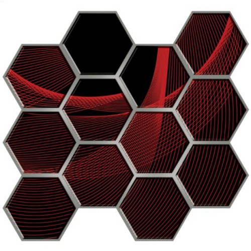 Декоративная ПВХ 3D панель «Красные соты» 300x300x5мм. СПП-503 - фото 1