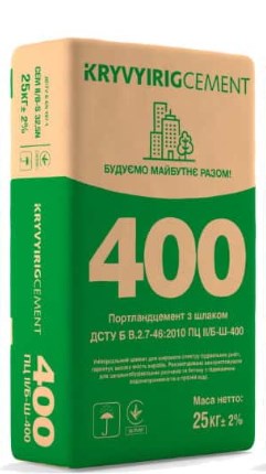 Цемент Kryvyi Rig Cement ПЦ II/Б-Ш- 400 (25 кг)