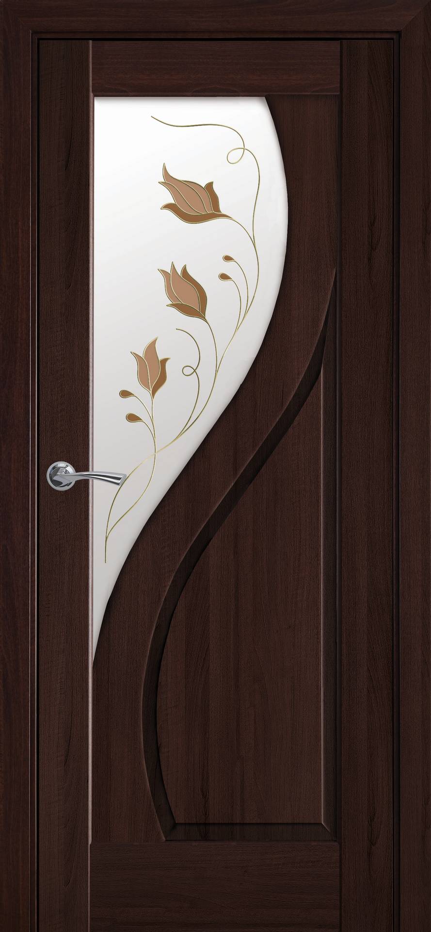 Полотно дверное со стеклом ПРИМА - Каштан