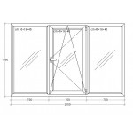 Окно 2100x1350 (5 эт. бетон - Хрущевка) + (кирпичный)