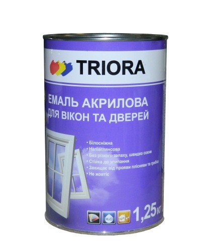Эмаль акриловая для окон и дверей TRIORA (1000мл.) 1,25 кг.