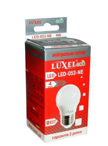 Светодиодная лампочка 053-NE - LED 4Вт (40Вт) 220v Е27 (шар) LUXEL