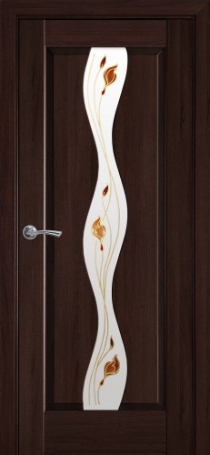 Дверное полотно «МАЭСТРА» Волна со стеклом и рисунком Р1 - фото 1