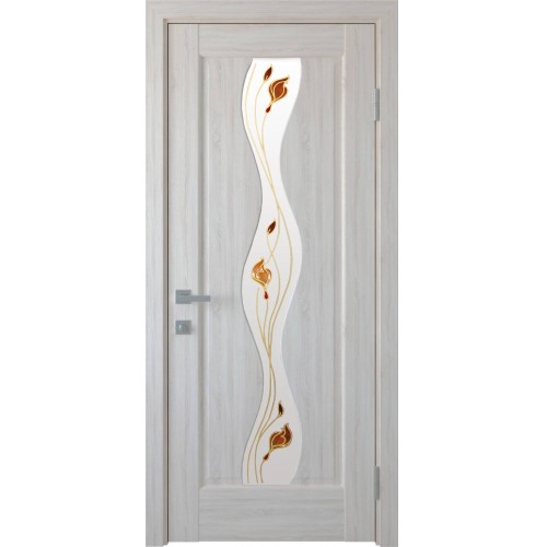 Дверное полотно «МАЭСТРА» Волна со стеклом и рисунком Р1