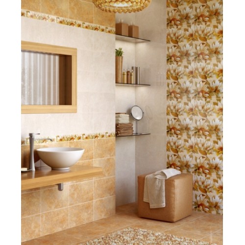 Плитка для ванной SAFARI Интеркерама (светло-коричневая) 230x400мм. - фото 2