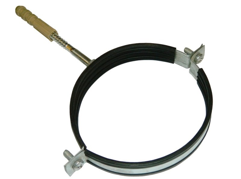 Металлический хомут для труб с резиновой прокладкой 6" (158-168 мм.)