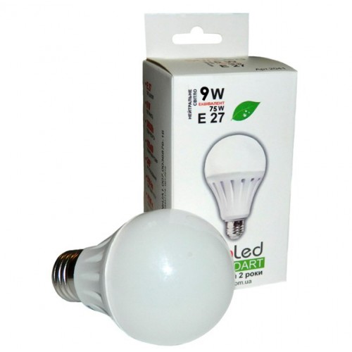 Светодиодная лампа 9W (75w) E27 - 4100к SunLed
