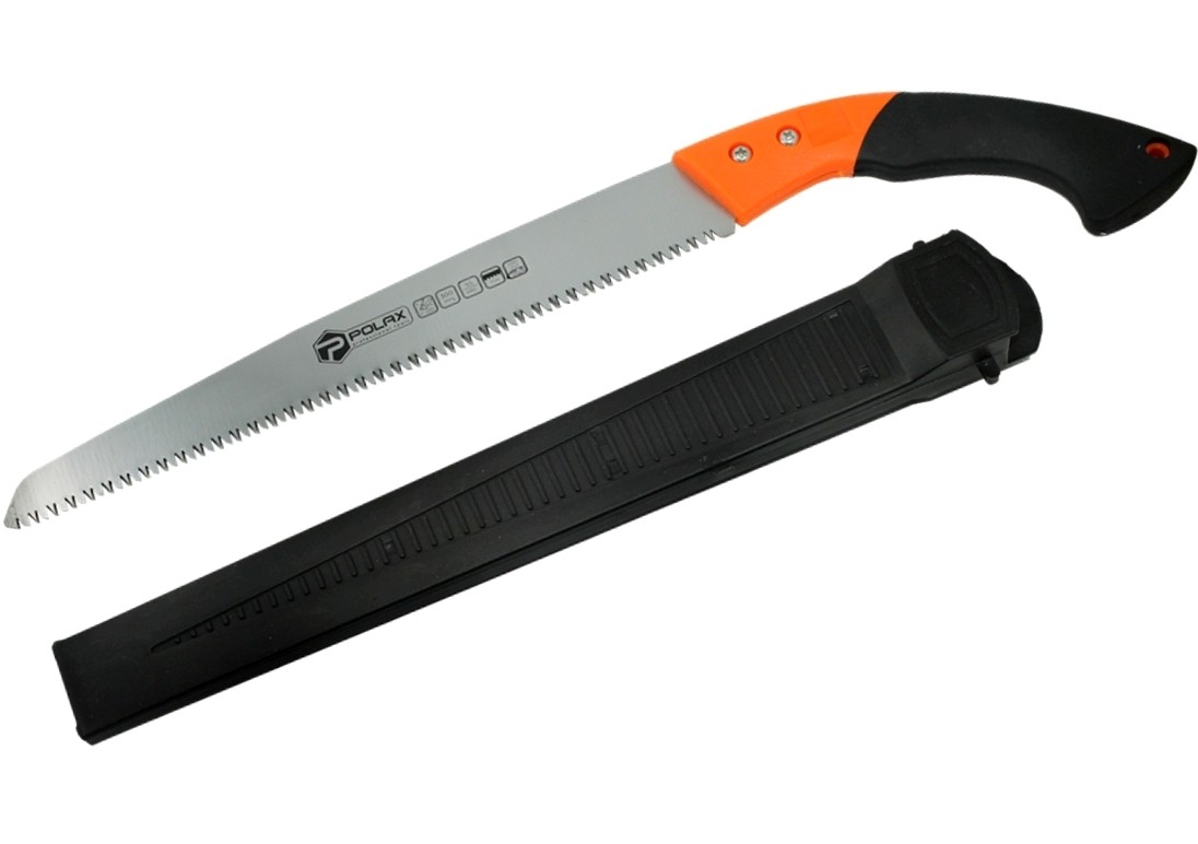 Ножовка садовая с пластиковой ручкой и защитным чехлом Polax (70-015) 300мм.