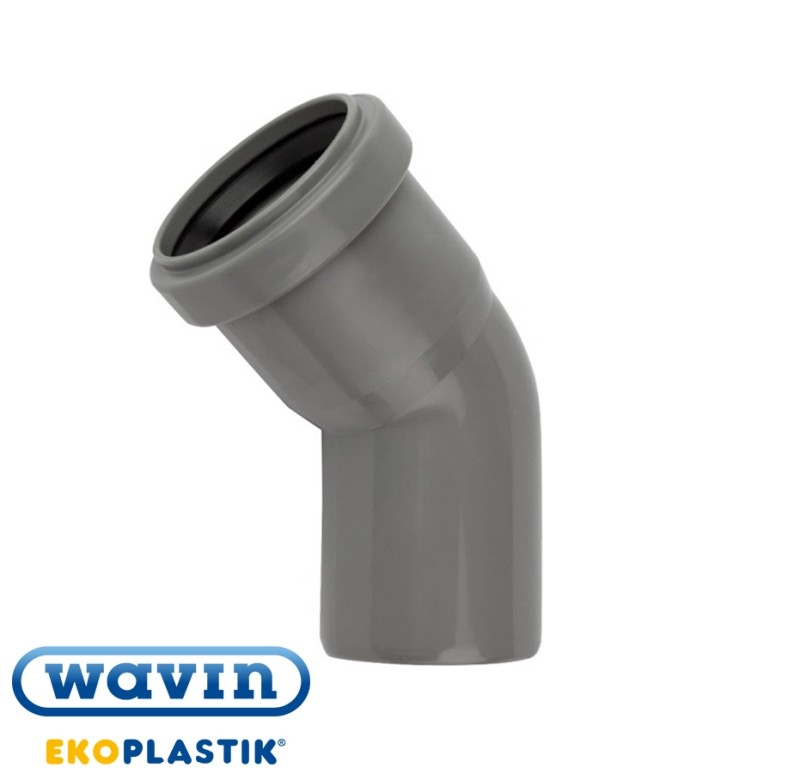 Отвод для внутренней канализации Wavin 30° 50 мм.