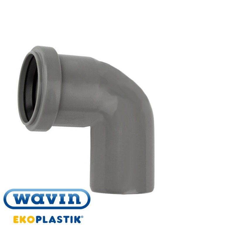 Отвод для внутренней канализации Wavin 87° 50 мм.
