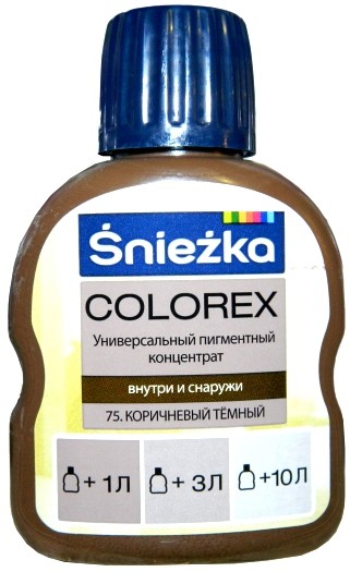 Sniezka Colorex Краситель №75 Темно-коричневый 100 мл.