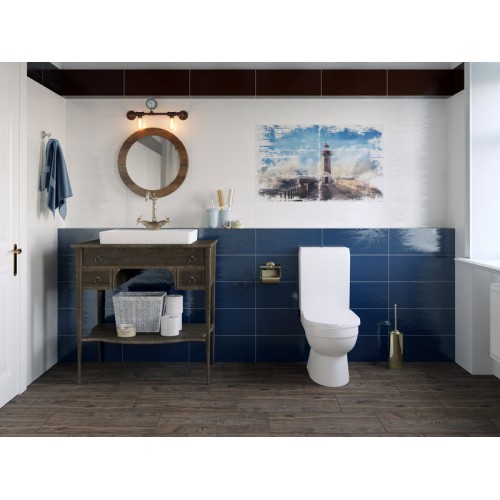Плитка для ванной Марсель 2Т Керамин (синяя матовая) 20x50см. - фото 1