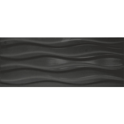 Плитка для ванной Элегия 1Т Керамин (черная) 20x50см.