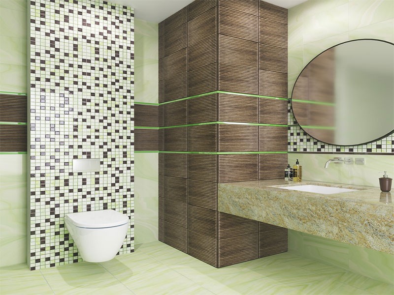 Плитка для ванной КЕРАМИН ЛАУРА 4С (светло-зеленая) 275x400 мм. - фото 2