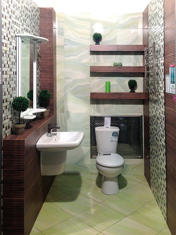 Плитка для ванной КЕРАМИН ЛАУРА 4С (светло-зеленая) 275x400 мм. - фото 4