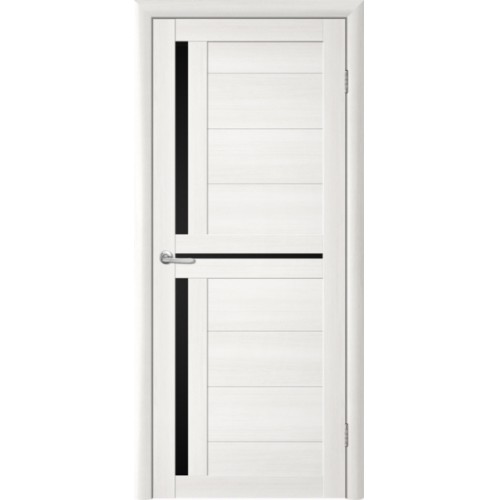 Межкомнатная дверь Альберо TINA Т5 Белая с черным стеклом