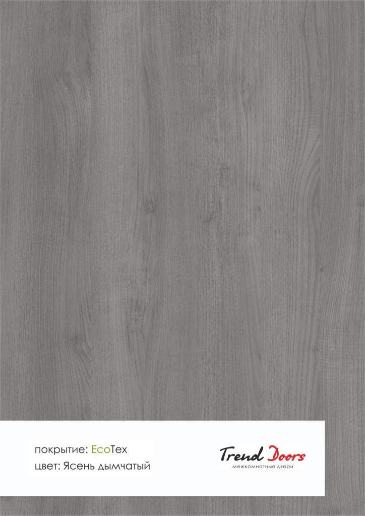 Межкомнатная дверь Albero TINA Т5 Ясень серый (с черным стеклом) - фото 1