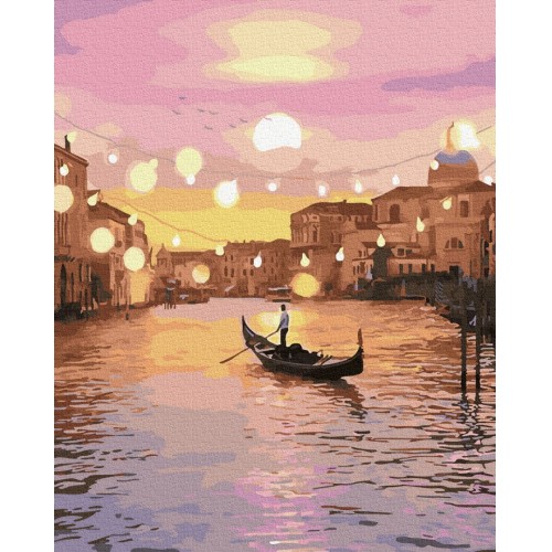 Картина по номерам «Сказочная вечерняя Венеция» 400x500 мм.