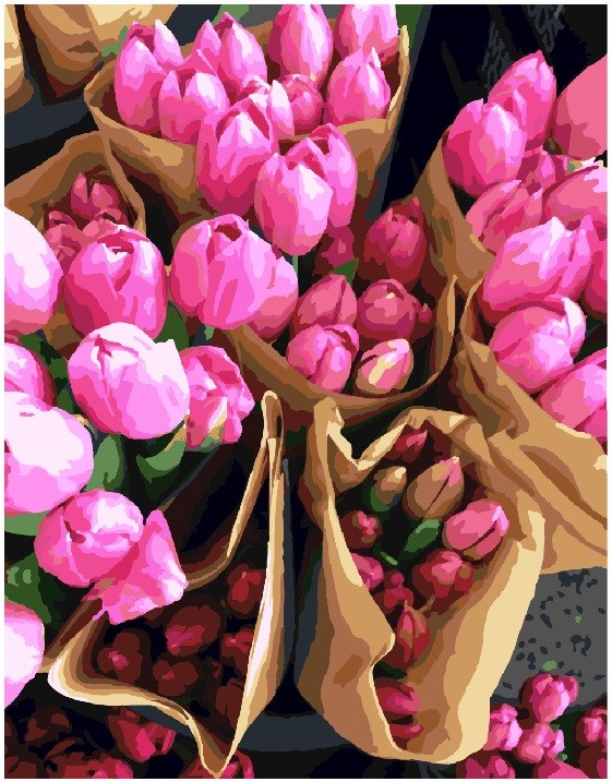 Картина по номерам «Голландские тюльпаны» 400x500 мм.