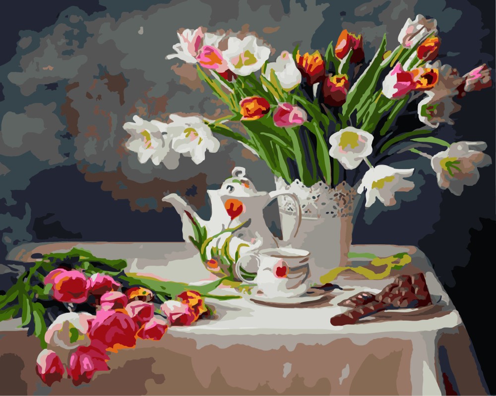 Картина по номерам «Весенний натюрморт» 400x500 мм.