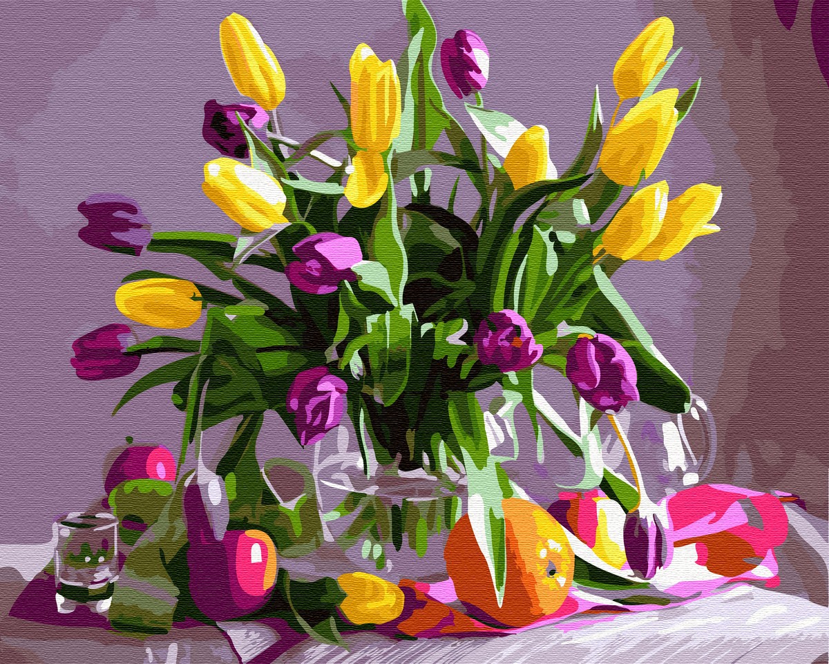 Картина по номерам «Мартовские тюльпаны» 400x500 мм.