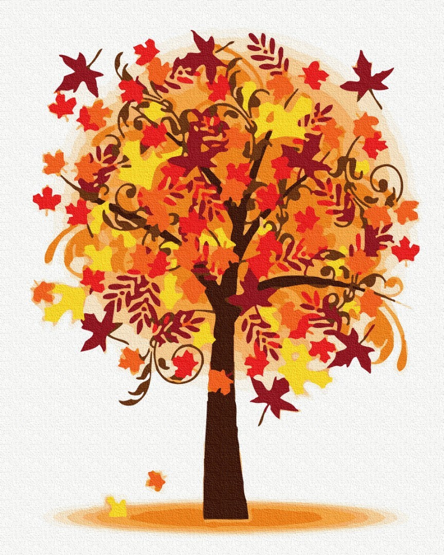 Картина по номерам «Осенние деревья» 400x500 мм.