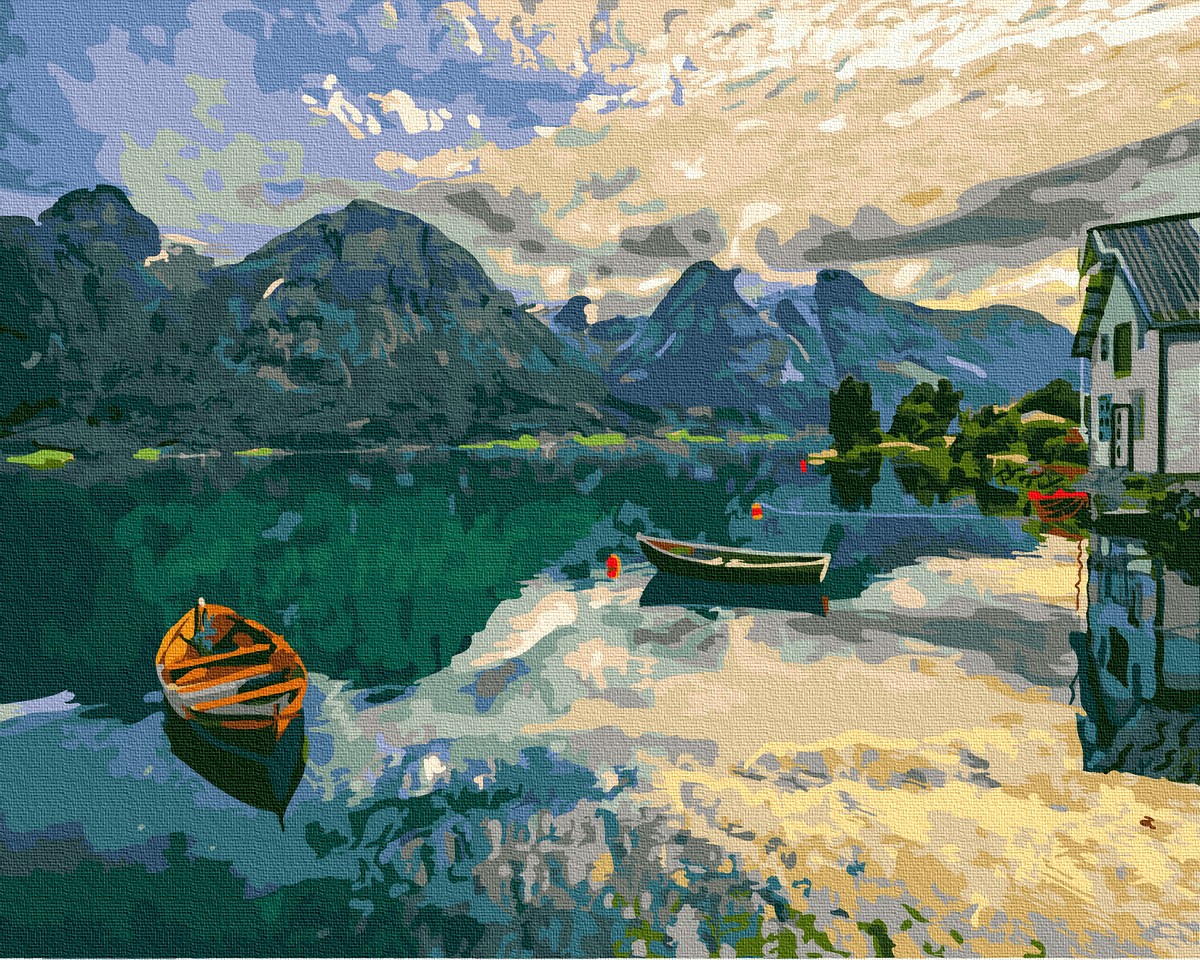 Картина по номерам «Вид на озеро Комо» 400x500 мм.