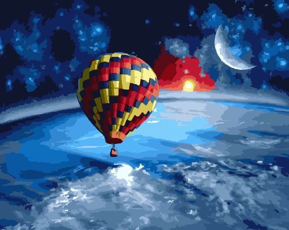 Картина по номерам «Вокруг земли на воздушном шаре» 400x500 мм.