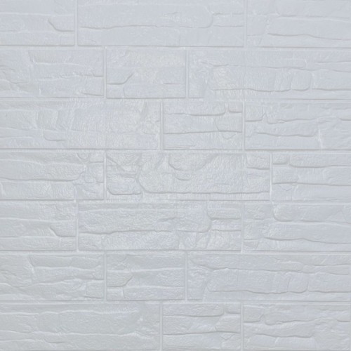 3D панель «Рваный кирпич» белый №155 (700x770x5мм.)