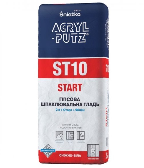 Шпаклевка гипсовая Sniezka ACRYL-PUTZ ST 10 Start ( 2 в 1 Старт+Финиш ) 20 кг