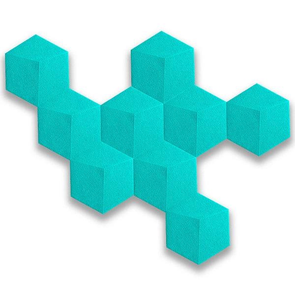 Самоклеящийся 3D шестиугольник 200x230x5 мм. голубой - фото 2