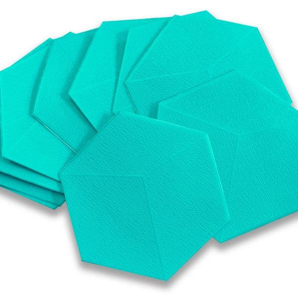 Самоклеящийся 3D шестиугольник 200x230x5 мм. голубой - фото 3