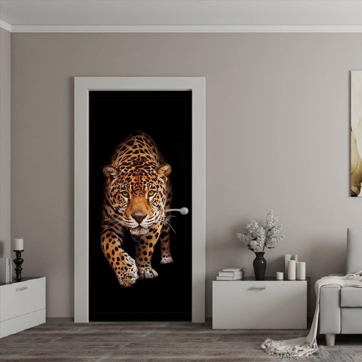 Наклейка на двери «Леопард» 104x210 см. (89436664)