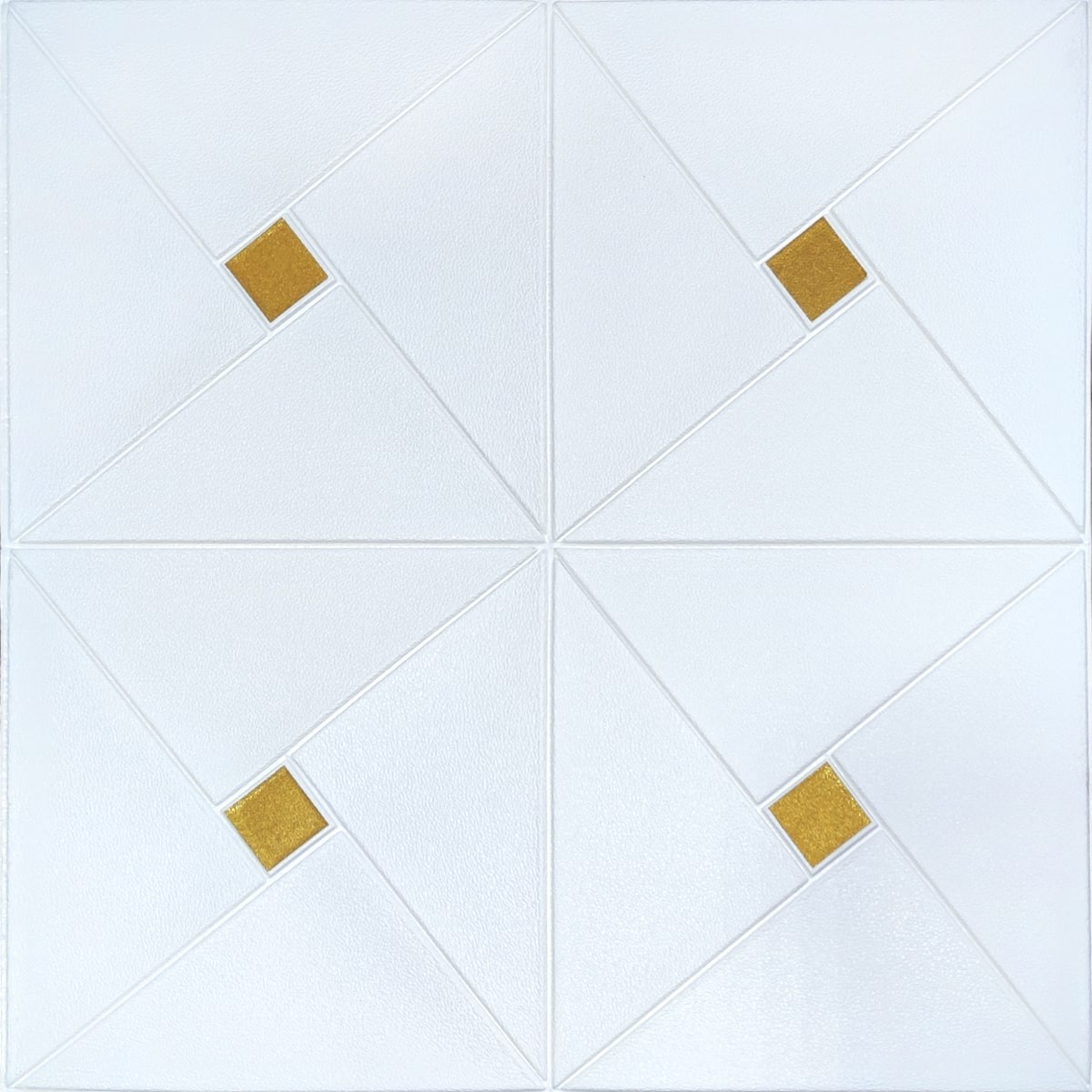3D панель белый с золотым №373 (700x700x6,5мм.)