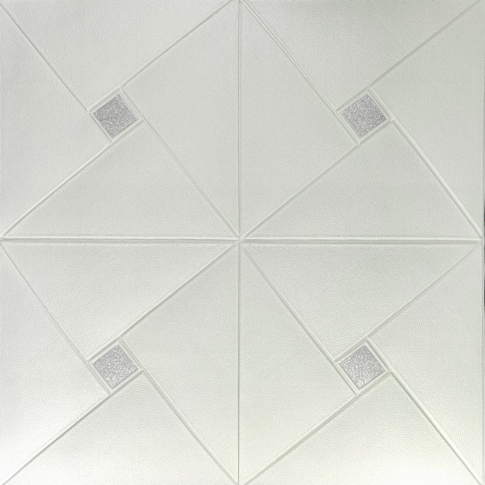 3D панель белый с серебром №372 (700x700x6,5мм.)