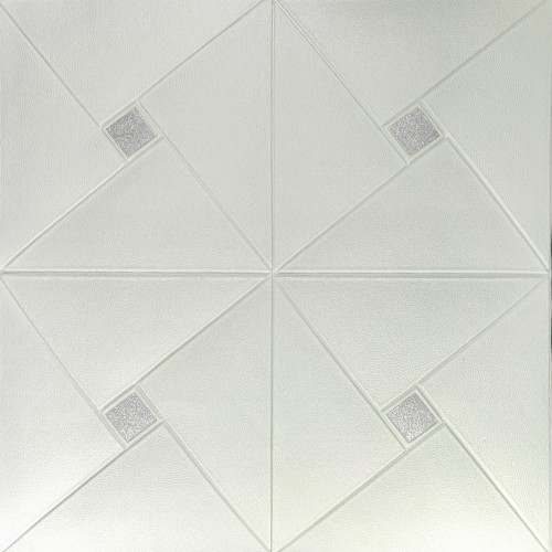 3D панель белый с серебром №372 (700x700x6,5мм.)