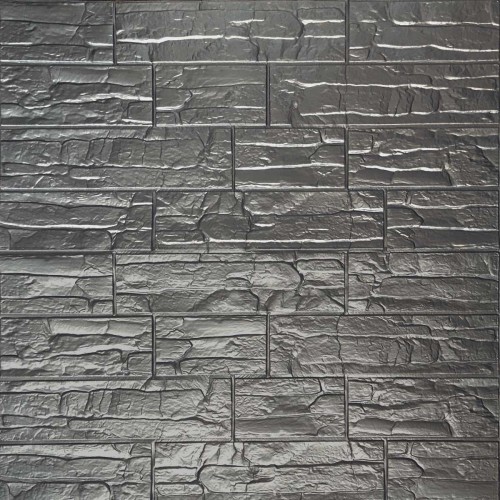 Самоклеящаяся 3D панель «Cеребряный рваный камень» 700x770x5мм (156)