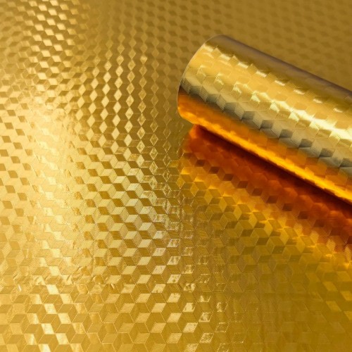 Самоклеющаяся пленка «3D кубы золото» 0,40х10м (MM-6008-1)