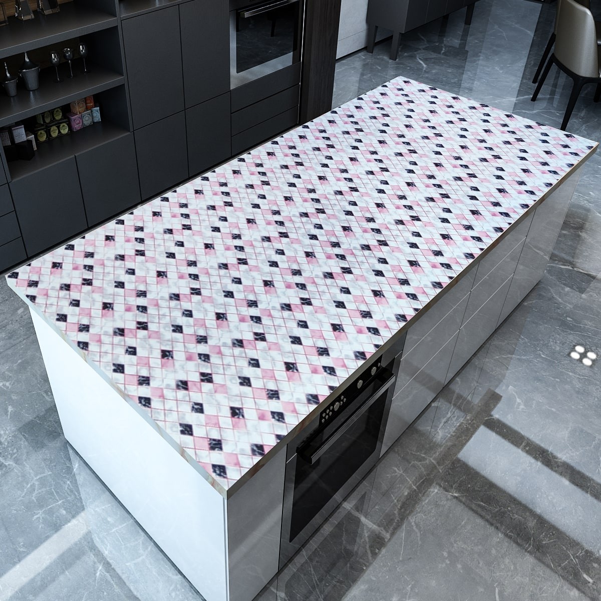 Самоклеющаяся пленка «Розовая мозаика» 0,45х10м (KN-X0187-1) - фото 3