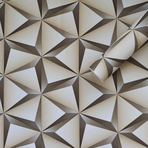 Самоклеющаяся пленка «Бежевые 3D треугольники» 0,45х10м (KN-X0205-1)