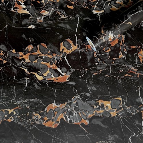 Самоклеющаяся пленка «Черный мрамор с желтым» 0,45х10мх0,07мм (2016-2)